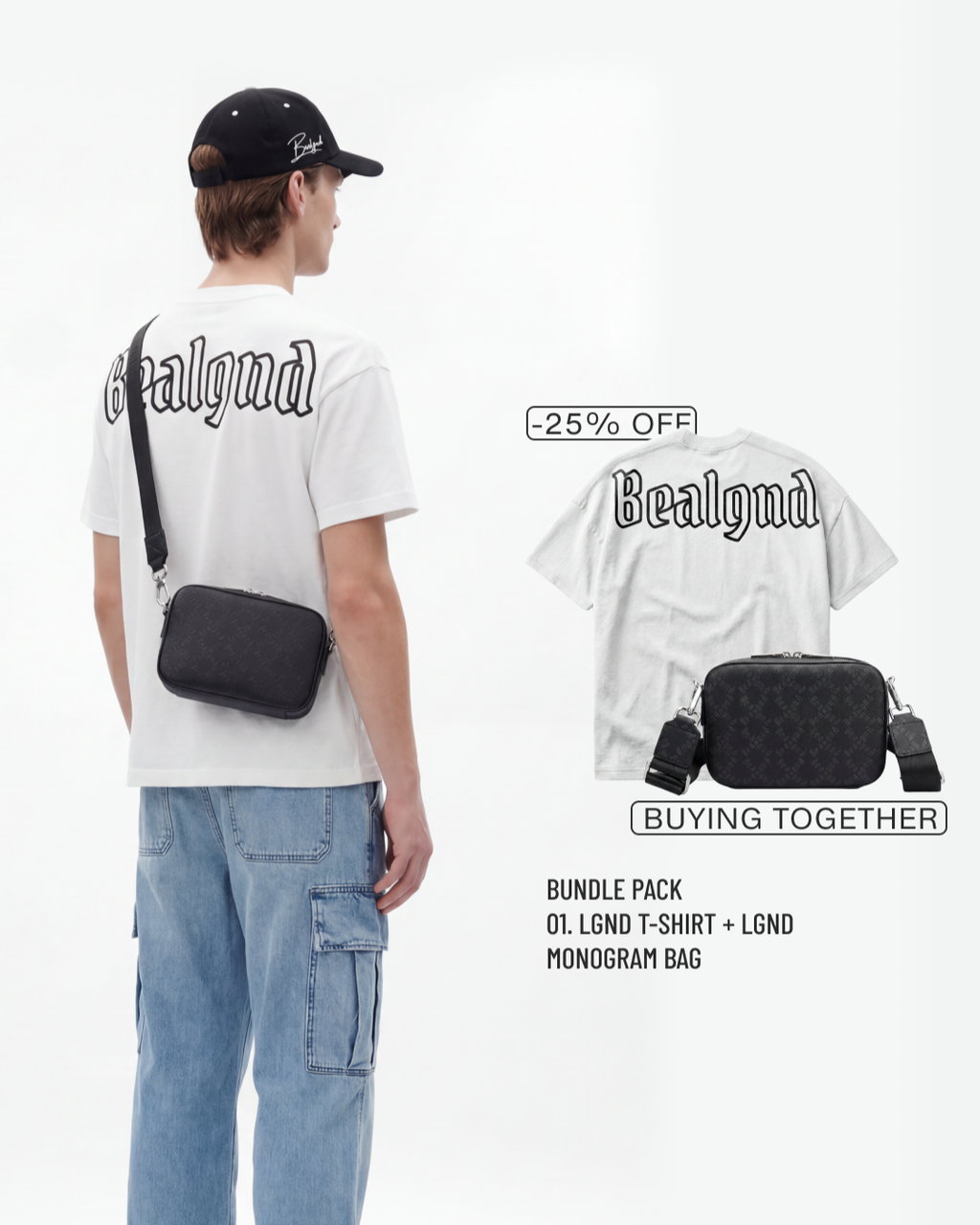 Bundle - Crossbody Monogram Bag & T-Shirt - BEALGND