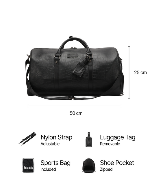 Croc Duffle Bag Black - BEALGND #Black
