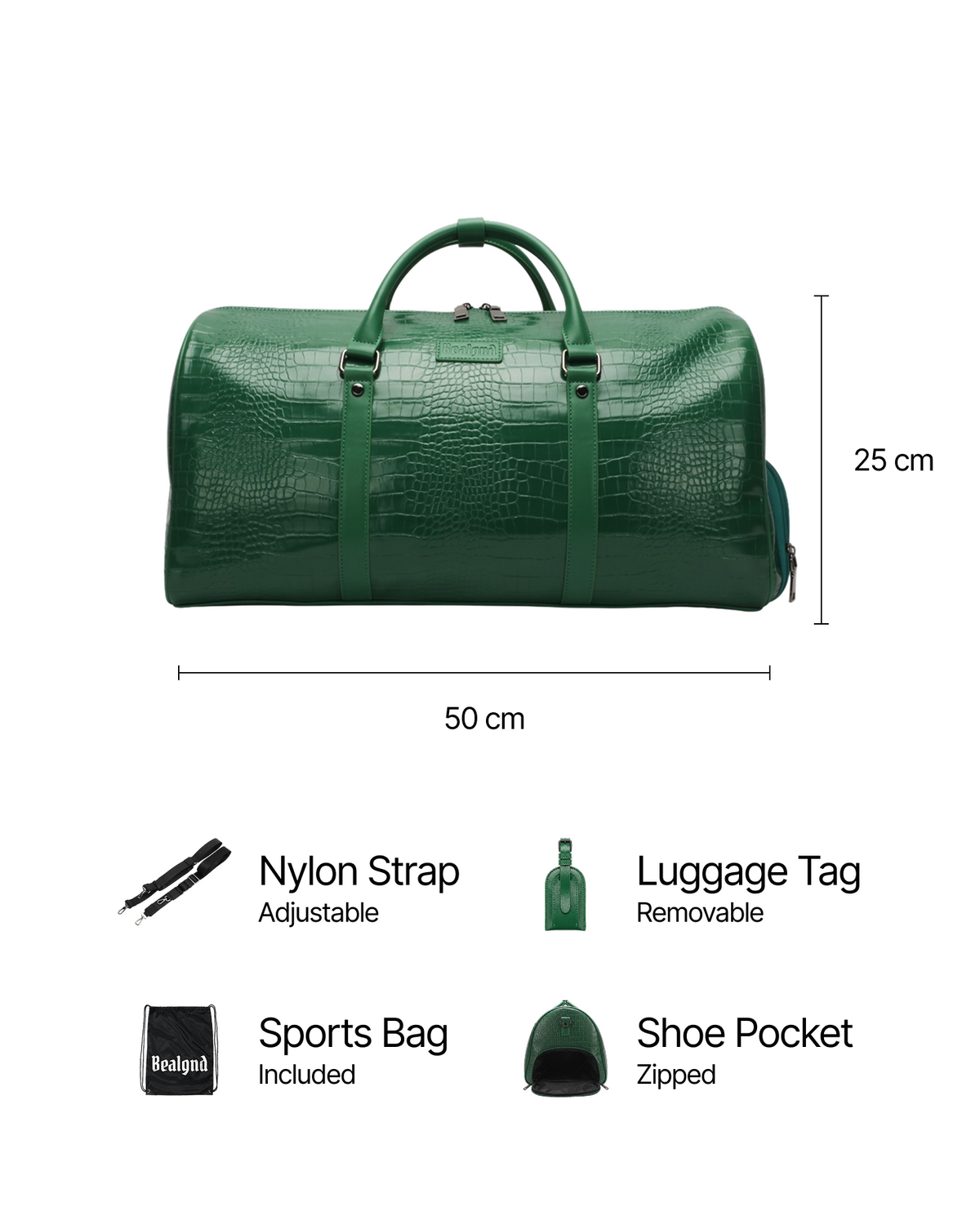 Croc Duffle Bag Green - BEALGND #Green