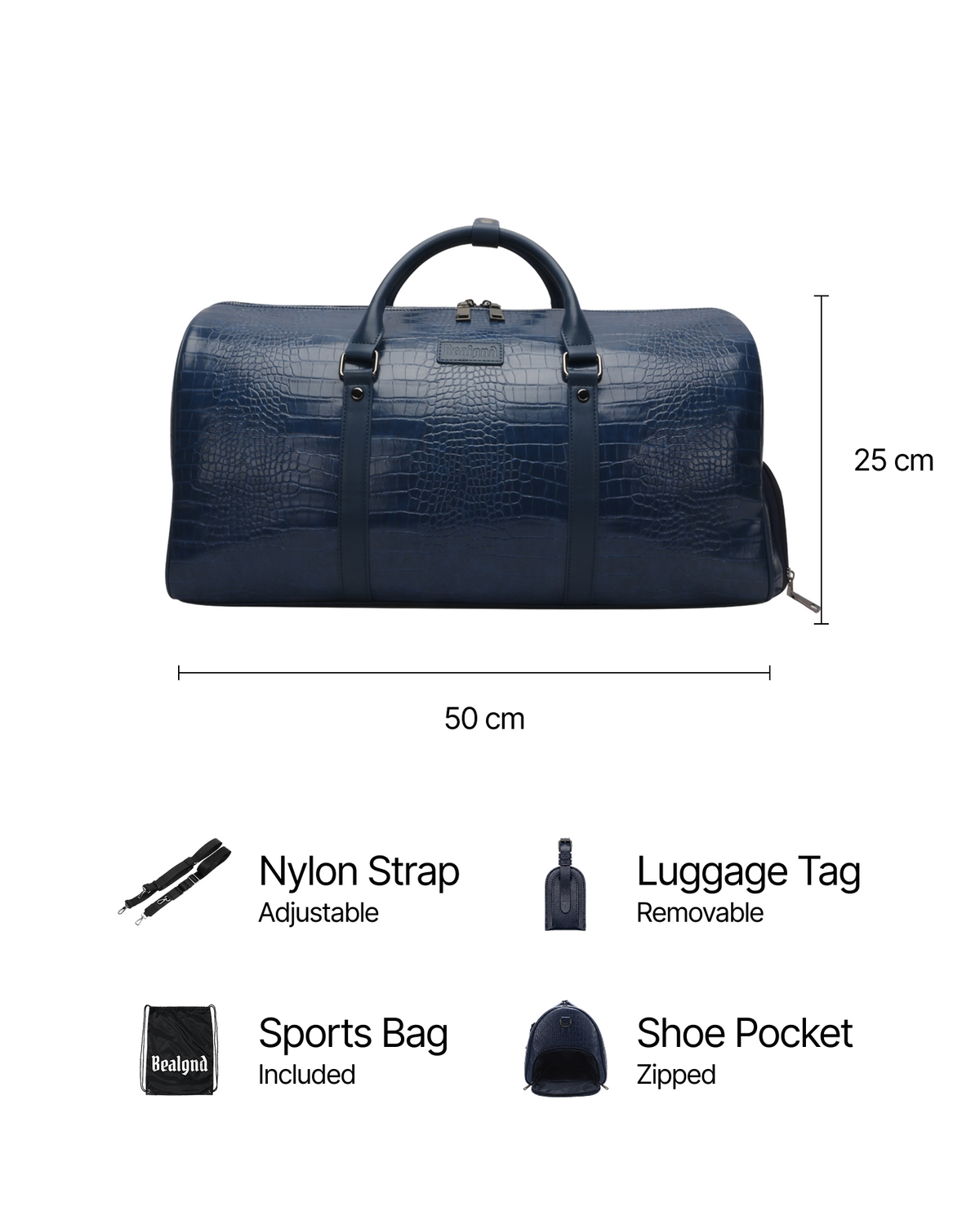 Croc Duffle Bag Blue - BEALGND #Blue
